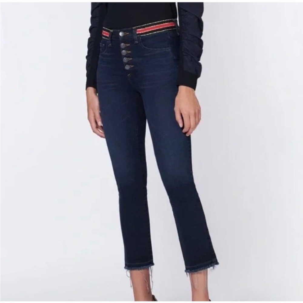 Veronica Beard Carolyn 10" Baby Boot Exposed Button Fly Jeans